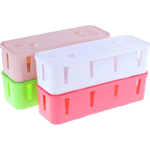 Fashion Safety Socket Storage Box With Lid Wire Organizer Power Cord Cable Container Cable Management Case Home Decor