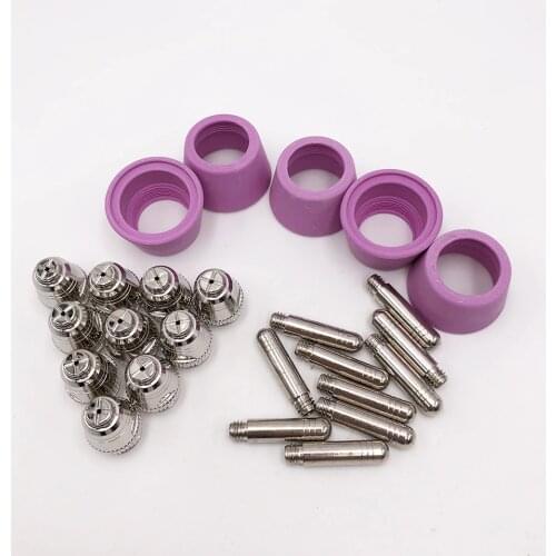 FREE SHIPPING 50PCS SG55 AG60 Consumables KIT Electrodes Sheild Cups Tips for Plasma Cutter Welder Torch