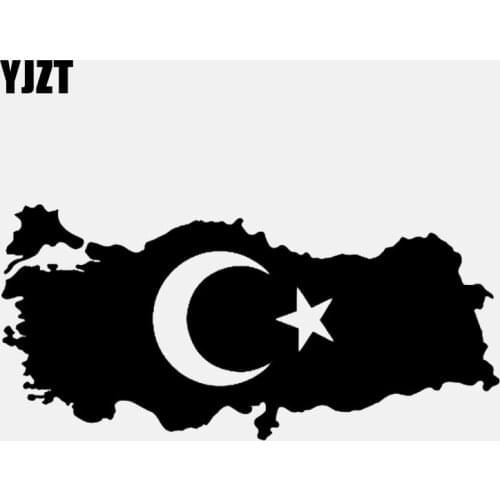 YJZT 17CM*8.1CM Creative TURKEY Map Decal Vinyl Black/Silver High Quality Car Sticker C22-1297