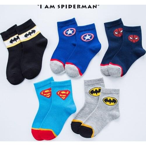New 5Pairs/set Socks Cartoon Cotton Kids Boys Socks Gift for 2-10Y