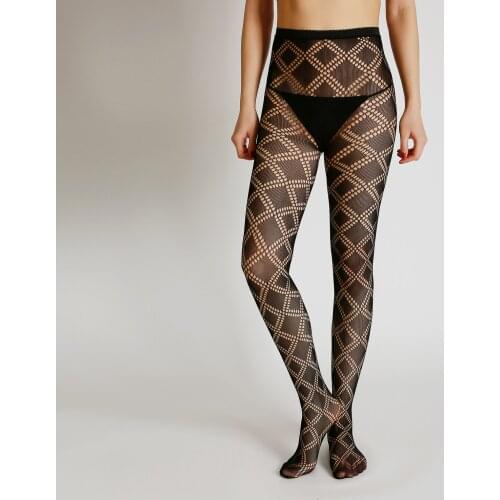 Sexy France Designs Mozimer Brand Diamond Grid Fish Net Tights Mesh Sexy Pantyhose High Flexible Womens Hole Lingerie Stockings