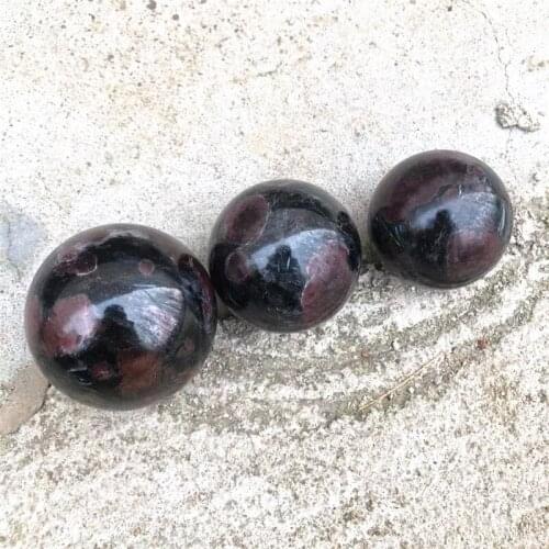 1PC Natural Crystal Ball astrophyllite garnet Quartz Healing Sphere purple Beautiful Ornament Energy Stone Healing gift