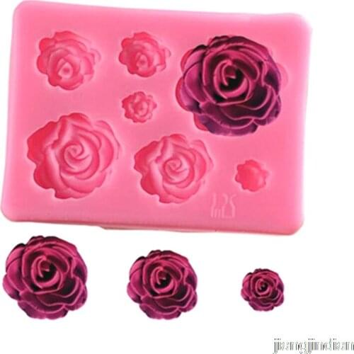 Rose Flower Silicone Molds Wedding Cupcake Topper Fondant Cake Decorating Tools Sugarcraft Candy Clay Chocolate Gumpaste Moulds