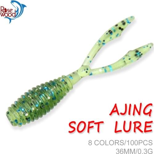 RoseWood Ripple Luminous Shad Worm Micro Soft Bait Drop Shot Shad Carp Fly Rock Silicon Ajing Fishing Lures 36mm/0.3g 10pcs/pack
