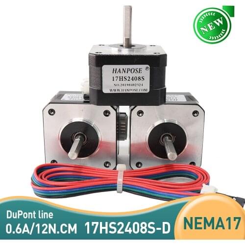 Nema17 Stepper Motor 12N.CM 42 motor 17HS2408S 4-lead with DuPont line 0.6A CE ROSH ISO CNC Laser Grind Foam Plasma 3D printer