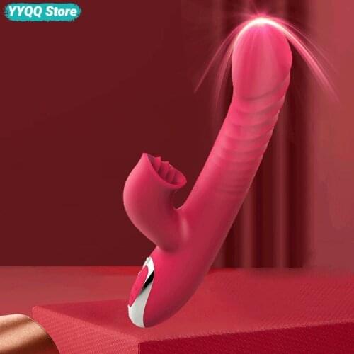 Telescopic Rod Multi-frequency Vibrator Heating AV Rod Sex Toys for Female Masturbation Massage Swinging Dildo Adult Products