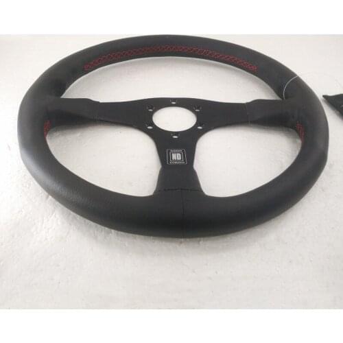 Universal Steering Wheel 14 Inch Leather Steering Wheel Game Sports Steering Wheel Racing