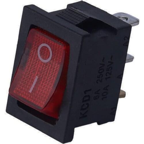 ON-OFF Mini R12V Red LED Illumination 1 Position 3pin Rocker Switch t120 12 Volt Rocker Switch KCD1-101N-2