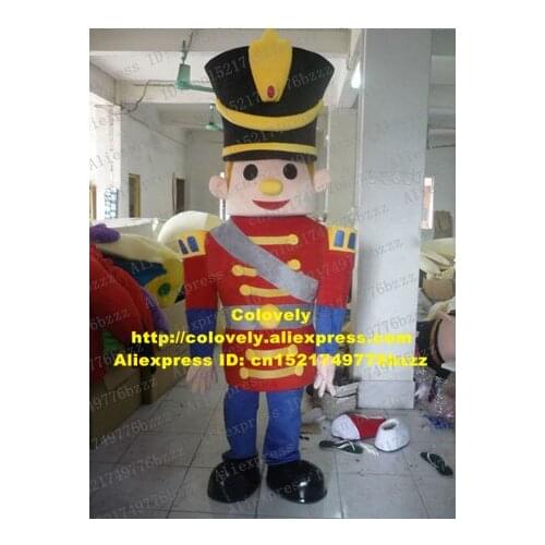 Vivid Pink Armed Escort Squad Of Bodyguards ROYAL GUARD Imperial Guard Mascot Costume Red Coat Blue Pants Chopine No.7526 FS