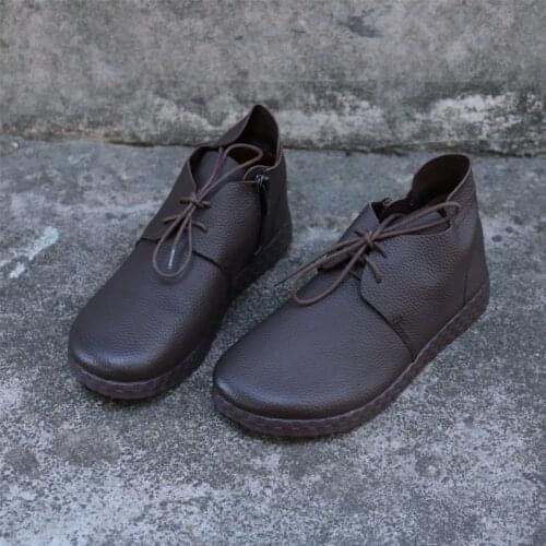 Woman Shoes Ankle Boots Autumn Womens Shoes Lace-up Boots Genuine Leather Ladies Chelsea Boots Female Footwear 2019