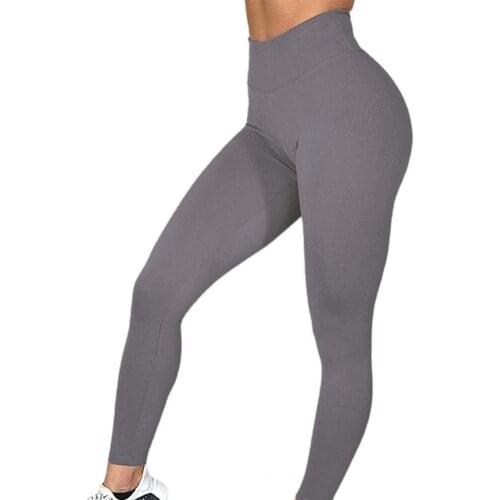 Women Solid Color High Waist Hip Lift Skinny Yoga Gym Leggings Pants Trousers