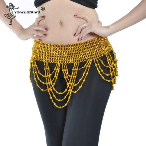 Women Belly Dance Belt Belly Dance Costume Hip Accessories Waist Chain Belly Dancing Scarf Waist Beaded Bead Chain Dance Wear