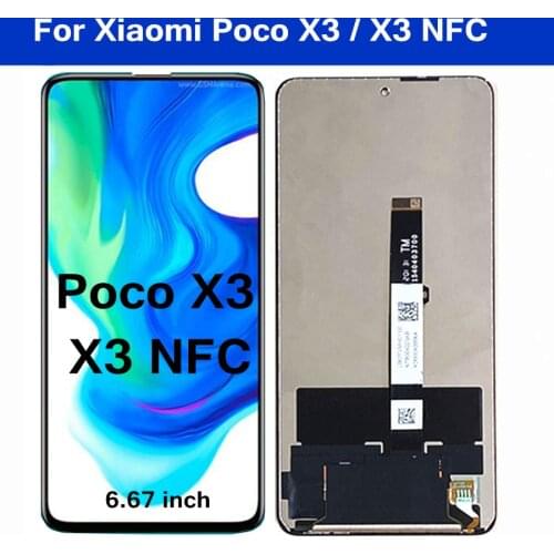 6.67'' For Xiaomi Poco X3 LCD Display With Touch Screen Digitizer Assembly for Xiaomi PocoX3 lcd Display Poco X3 M2007J20CG