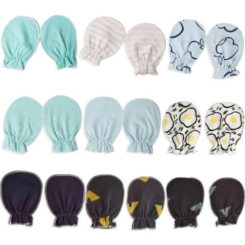 1/Pair Newborn Gloves Baby Boy Girl Anti Scratching Gloves Fashion Protection Face Cotton Print Scratch Baby Infant Mittens