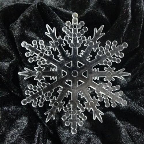 1 PC transparent crystal acrylic snowflake Christmas decorations Size 10X9CM fake Xmas adornments DIY production accessories