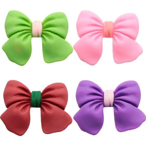 10PCS Bows Bowknot Resin Frosted Flatback For Hair Bows Custom Planar Resin Designs Crafts DIY Phone Decorations,10Yc19338