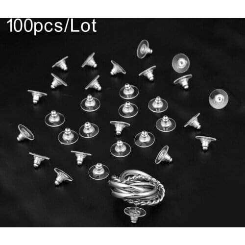 100pcs/lot DIY accessories for jewelry Handcraft Metal Earring Backs for Earrings Making Plastic Earrings Clasps Accessories