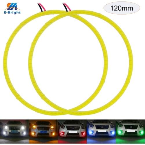 YM E-Bright COB Angel Eyes 120mm!! 2Pieces(1pair) Auto Halo Rings COB 120MM Angel Eye Car Headlight Motorcycle 93 SMD 12V Led