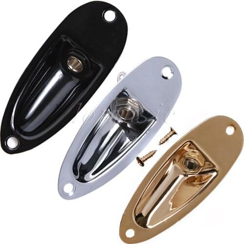 3Pcs Boat Output Jack Plate Socket For Electric Guitar Replacement Black Silver Gold