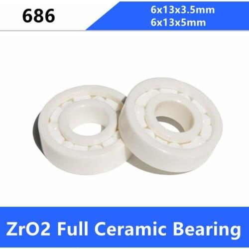 4/10pcs 686 6*13*3.5mm /6*13*5mm ZrO2 Full Ceramic bearing 6x13x3.5 6x13x5 Zirconia Ceramic deep groove ball bearings