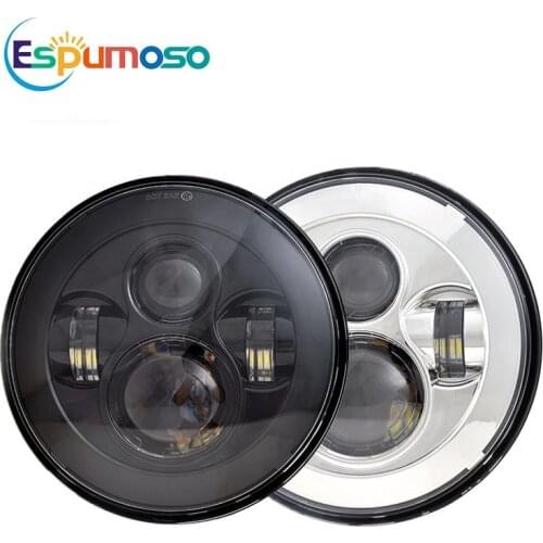 7 Inch Round Led Headlight 45W Angel Eye 4LEDS For Lada Niva Harley Urban Jeep Wrangler Suzuki Off Road 4x4 12V 24V