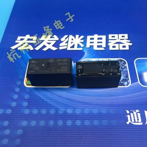 Free shipping lot (10 pieces/lot) 100%Original New HF HF115F-048-2ZS4 JQX-115F-048-2ZS4 48VDC 8PINS 8A250VAC Power Relay