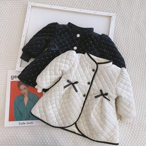 Spring and Autumn Fashion Girls Sweet Style Coat Gold Dot Sequins Top Babys Cotton Padded Clothes Kid Coat