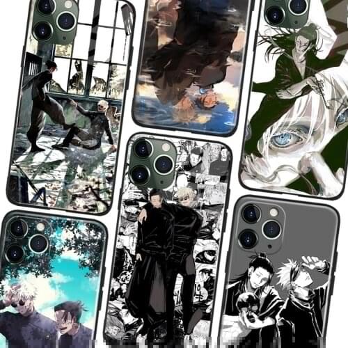 Geto and Gojo Jujutsu Kaisen Anime Soft TPU Glass Phone Case for IPhone SE 6s 7 8 Plus X Xr Xs 11 12 Mini Pro Max Samsung
