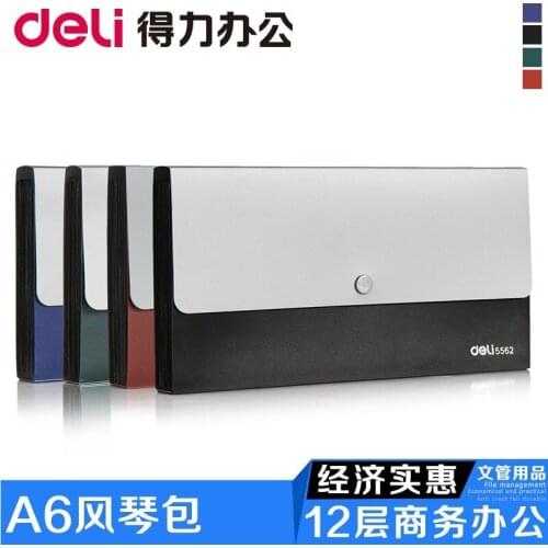 DL 5562 Mini accordion bag with 12 grid multi-function bill bag and receipt Stationery for office supplies students