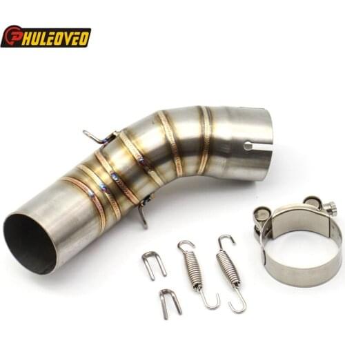 ID:51mm Motorcycle Exhaust Link Pipe for Kawasaki Z900 Motorbike Muffler Exhaust Pipe EscapeConnect Pipe Mid Pipe Interface Tube