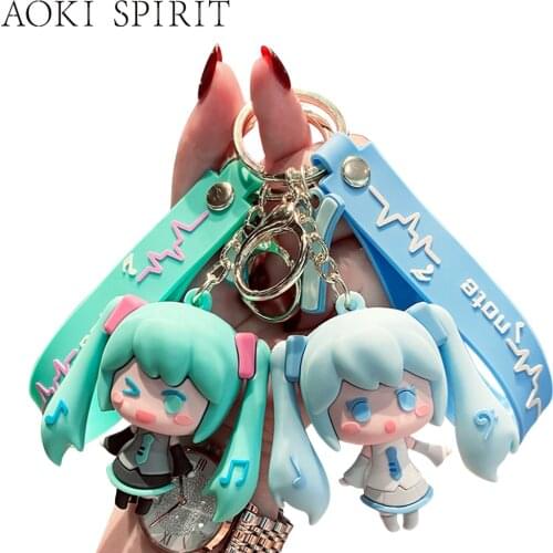 Classic Cute Electronic Music Little Lolita Keychain PVC Material 3D Music Girl Pendant Mobile Phone Backpack Car Accessories