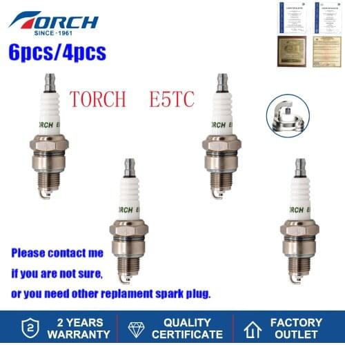 Lots Alternative Spark Plugs Torch E5TC Replace for Champion OE059/T10 NGK BP5HS Bosch W8BC Brisk N17YC Denso IWF16 Enker F55CP