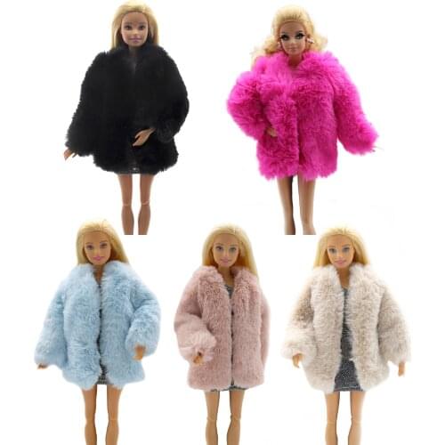 Fashion Coat Plush Cloak Windbreaker Casual Clothes Suit Toy Accessories for Barbie Doll 29cm
