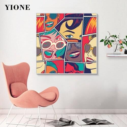 Cool Vogue Girls Letters Beverage Beer Cap Canvas Paintings Pop Art Modern Abstract Wall Posters and Prints Pictures for Living