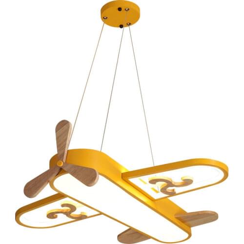Cartoon Airplane Childrens Bedroom Pendant Lights Cute Baby Room Metal Plane Pendant Light Boys Room Pendant Fixtures