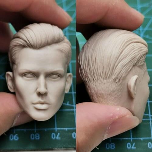 Unpainted 1/6 Ruby Rose Head Sculpt Short Hair Unisex Beauty Head Carving Fit 12'' Female Action Figure Body for Fans DIY