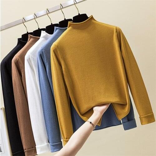 New Autumn Winter Women Sweater Pullovers Cashmere Knitted Soft Shirt Long Sleeve Jumper Female Slim Elastic Sweaters Pull Femme