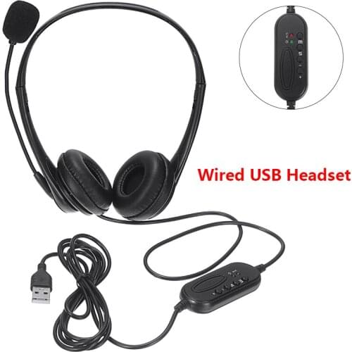 New Simple Design Wired USB PC Headset W/ Microphone Noise Cancelling Light And Portable For Business Office Laptop