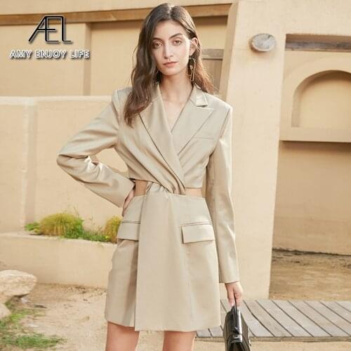 AEL New Spring Womens Casual Blazer Street Wear Individualism Style Hollow Out Fake Two Pieces