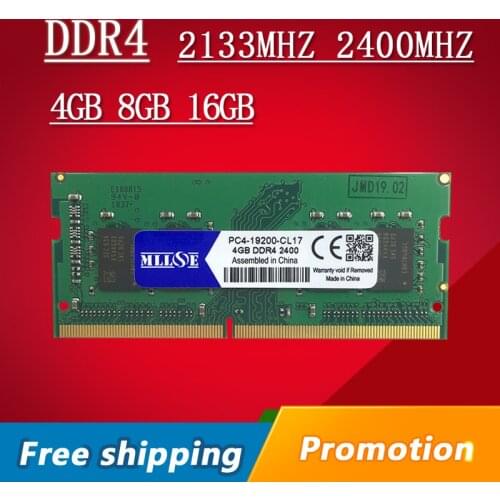 MLLSE Ram 4GB 8GB 16GB DDR4 2133Mhz 2400Mhz 2133 2400 DDR 4 DDR4 8GB Memory Ram Memoria sdram sodimm Laptop Notebook 4G 8G 16G
