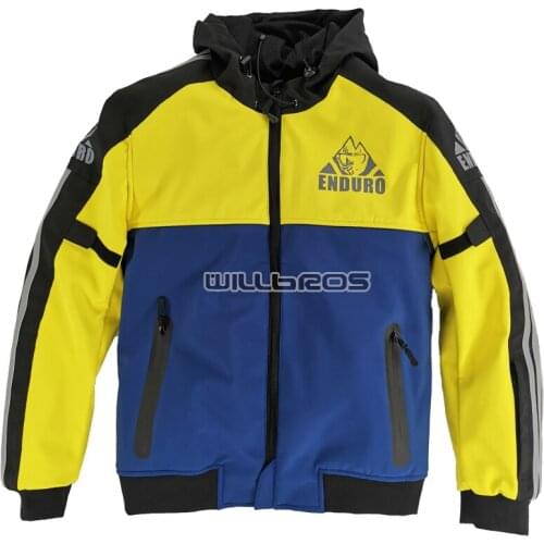 Casual Cycling Jackets Motorbike MTB ATV Bike Offroad Motocross Blue Yellow Jacket With Protector