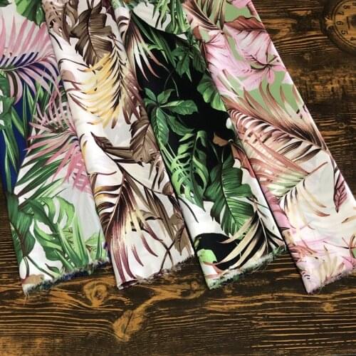 Stretch the new printed fabrics big leaf pattern printed fabrics / 1 m