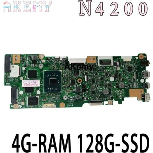 With N4200-CPU 4G-RAM 128G-SSD Laptop Motherboard For Asus Vivobook Flip TP401NA TP401MA TP401M Mainboard 100% Test good