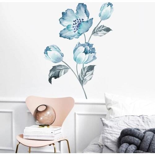 Orchid Flower Self Adhesive Mural Wall Sticker Home Living Room Background Decal Flower Design Wall Decoration Easy to Use