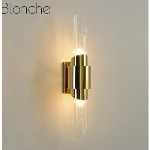 Post-modern Glass Wall Lamp Nordic Living Room Wall Light Bedroom Bedside Lamp Stairway Wall Sconce Modern Home Light Fixture