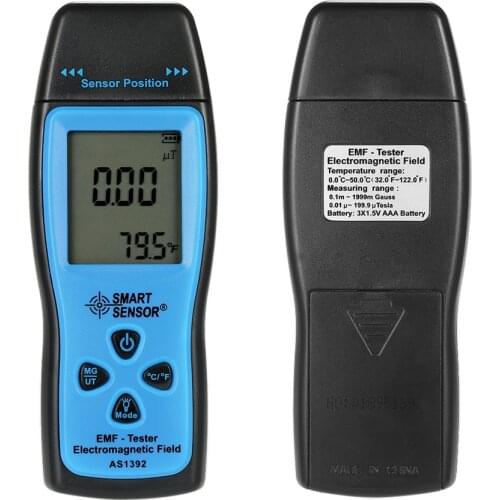 SMART SENSOR AS1392 Electromagnetic Radiation Detectors Handheld Mini Digital LCD EMF Tester Field Detector Meter Dosimeter tool