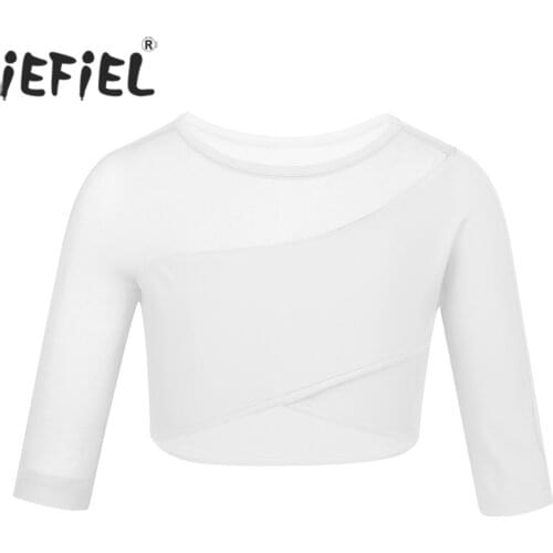 IEFiEL Kids Girls Ballerina Tops leotards for girls Crop Top Dancewear Ballet Lyrical Dance Costumes Stage Exercise Tops