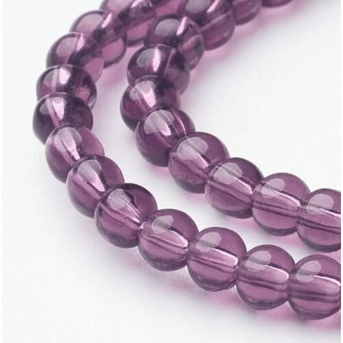 1Strand 3mm Lavender Transparent Glass Round Beads Loose Spacer Beads for Jewelry Making DIY Handmade Bracelet