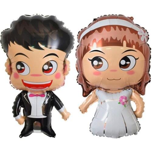 1pcs 76*45cm Groom Bride Wedding Dress Foil Balloon Marriage Decoration Foil Balloons Aluminum Film Balloon For Wedding Decor