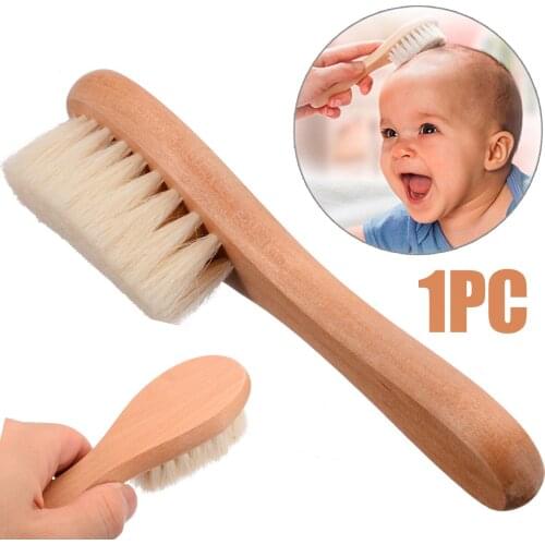 1Pcs Baby Hairbrush Wooden Brush Soft Bristles Scrub Tools For Hair Care Newborn Hair Brush Infant Comb Head Massager Brush